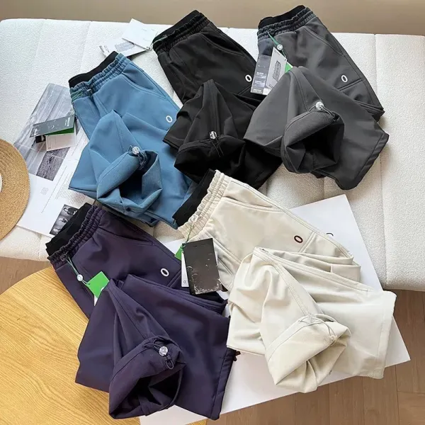 Design Utility Cargo Pants in Beige, Purple, Blue, Gray, and Black - 9