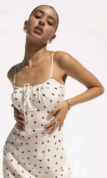 Design Polka Dot Spaghetti Strap Mini Dress Black - 34