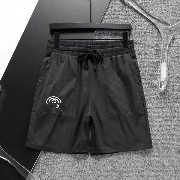 Gucci GG Monogram Print Drawstring Waist Shorts Black - 1