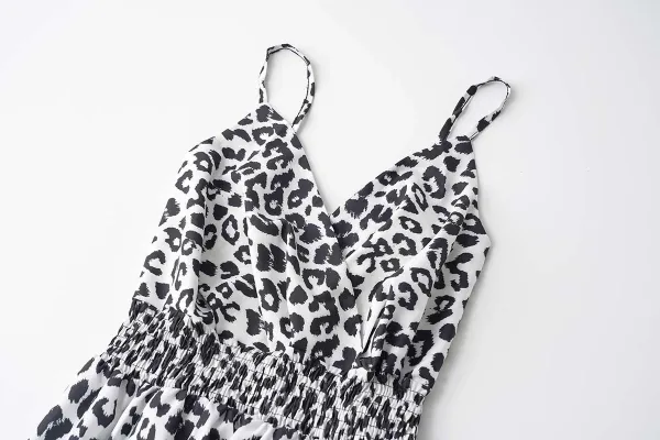 Design Tropical Leaf Print Wrap Midi Dress - 6