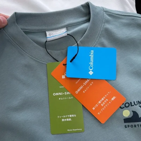 Design Columbia Graphic Mountain Print T-Shirt Light Blue T-Shirt T-Shirts - 32