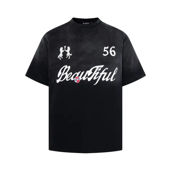 Design BLACKETE Beautiful Graphic Print Black T-Shirt T-Shirts - 6