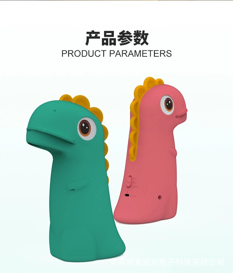 Design Dinosaur-Shaped Kids Toothbrush Holder Pink with Yellow Spikes Electronics - 8