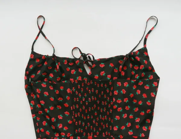 Design Polka Dot Spaghetti Strap Mini Dress Black - 72