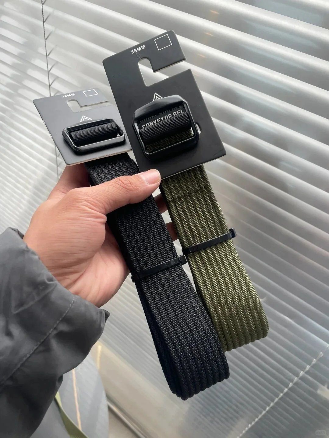 Design Conveyor Belt 38mm Olive Green Canvas Belt - 10