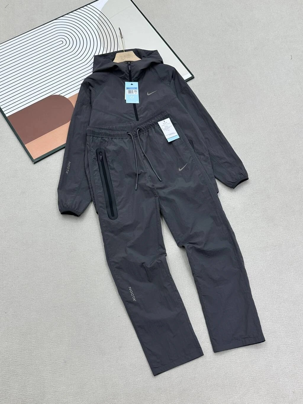 Nike NOCTA Windbreaker and Jogger Set Charcoal Gray Tracksuit