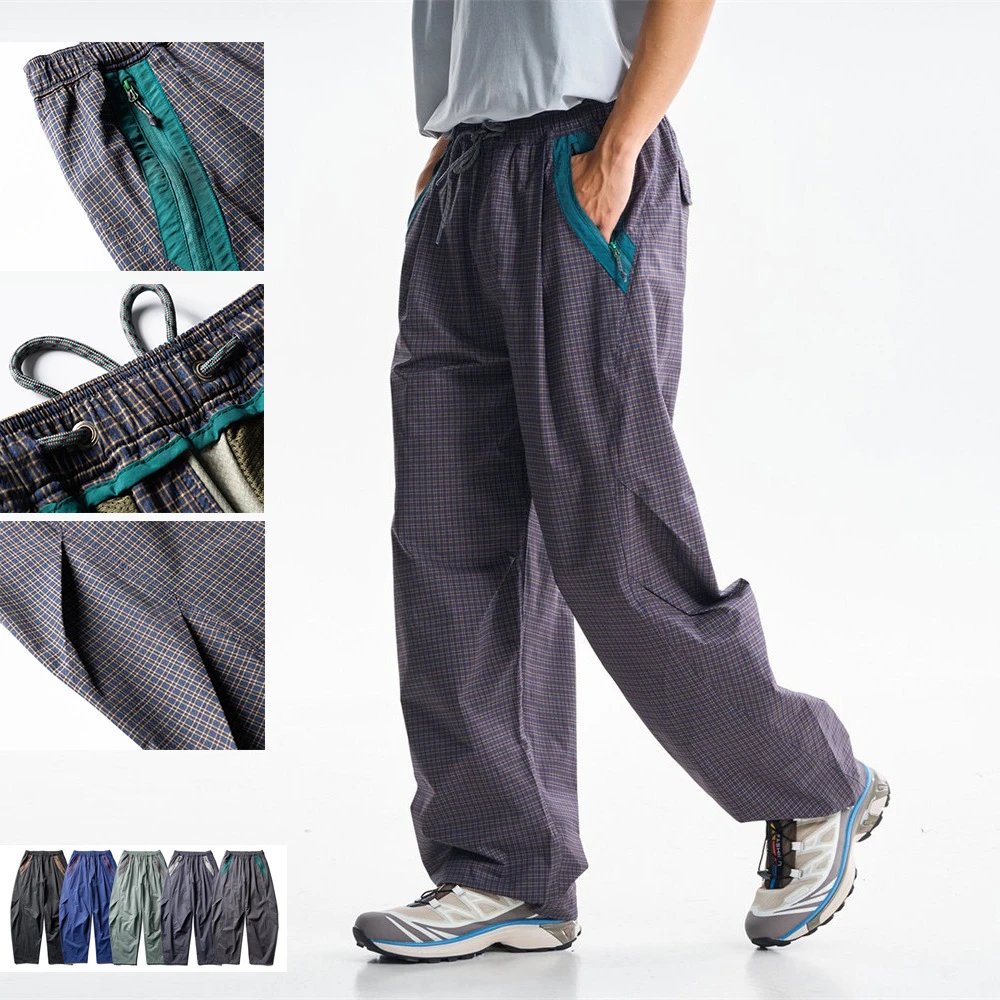 Design Utility Pants Navy with Purple Panel Accents - 4