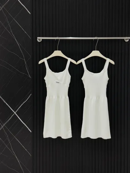 Miu Miu Knit Mesh Panel Dress White - 12