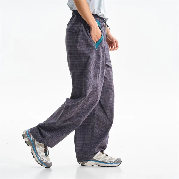 Design Utility Pants Navy with Purple Panel Accents - 7