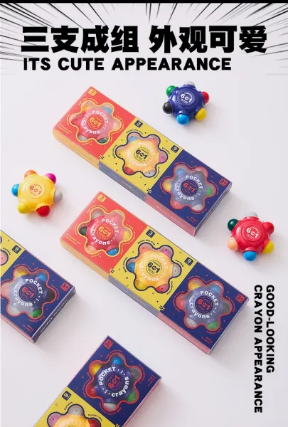Design Monaco Pocket 6-in-1 Crayons Multicolor Art Supplies Electronics - 3