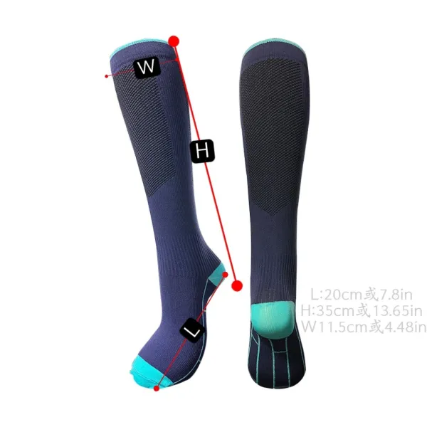 Design Knee-High Compression Socks White with Gray Accents - 12