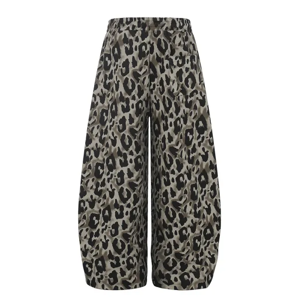 Balenciaga Leopard Print Wide-Leg Track Pants Multicolor - 4