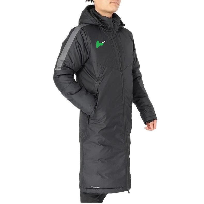 Nike Technical Parka Black with Green Swoosh Outerwear - 6
