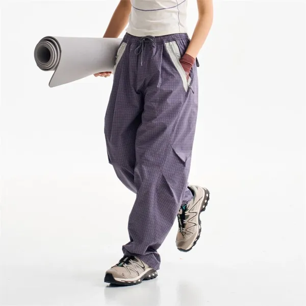 Design Utility Pants Navy with Purple Panel Accents - 16