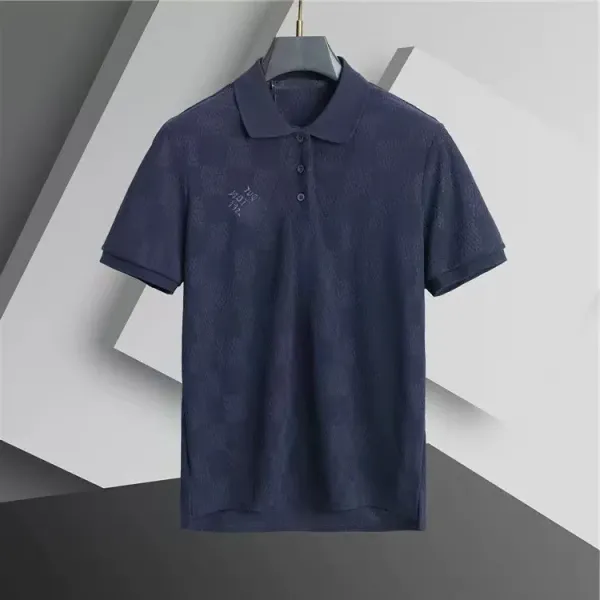 Design Textured Navy Polo Shirt - 1