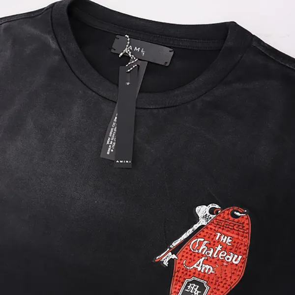 Design The Chateau Am Red Sequin Motel Sign T-Shirt Blue - 6