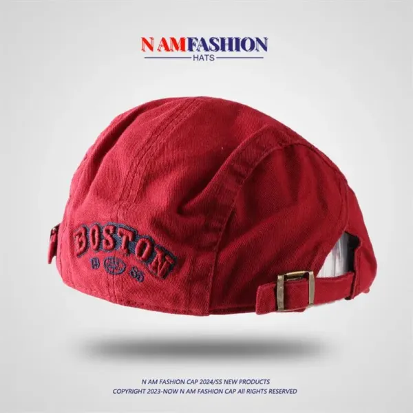 Design N AM Fashion Boston Corduroy Cap Brown Hats - 7