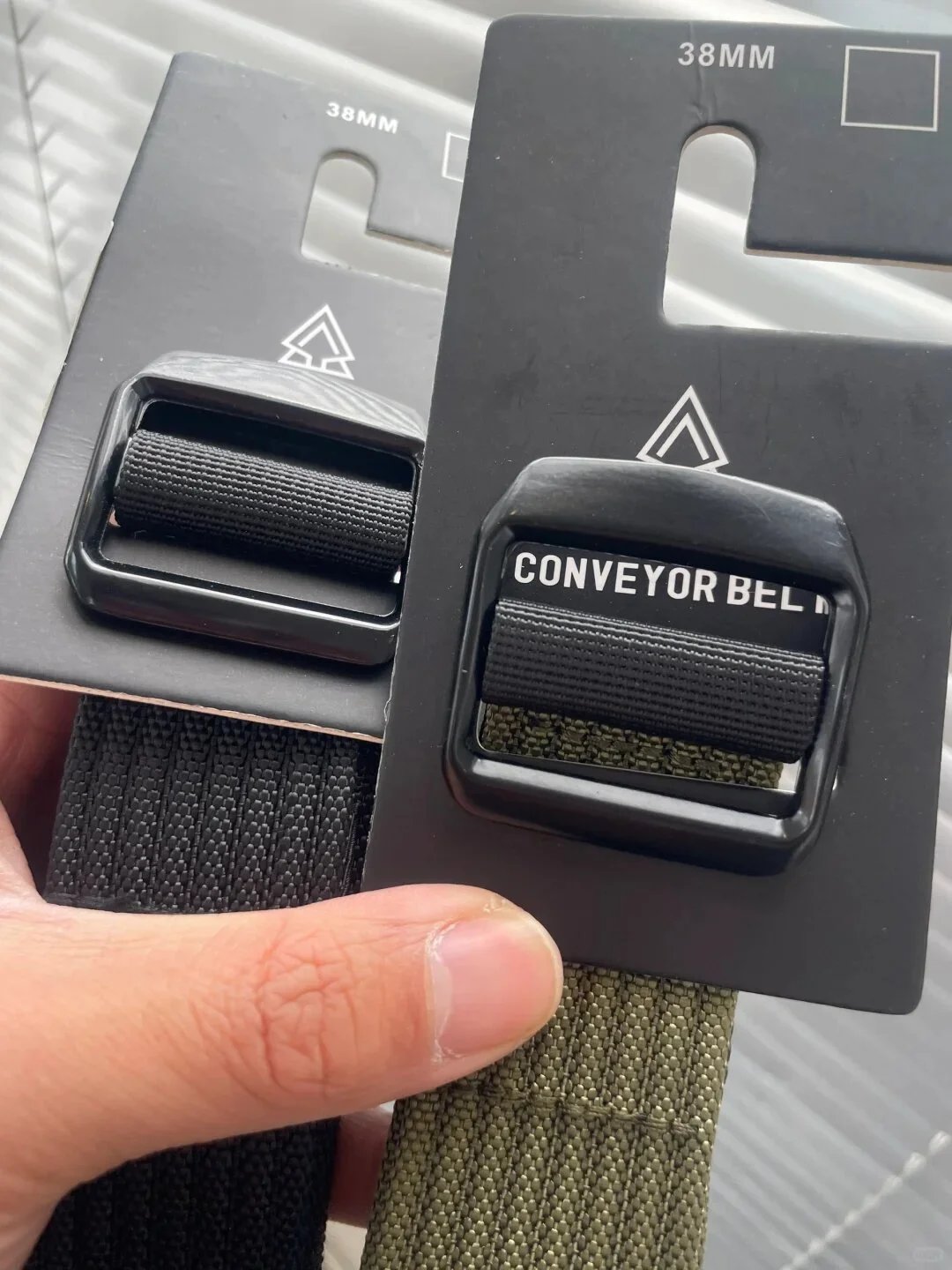 Design Conveyor Belt 38mm Olive Green Canvas Belt - 17