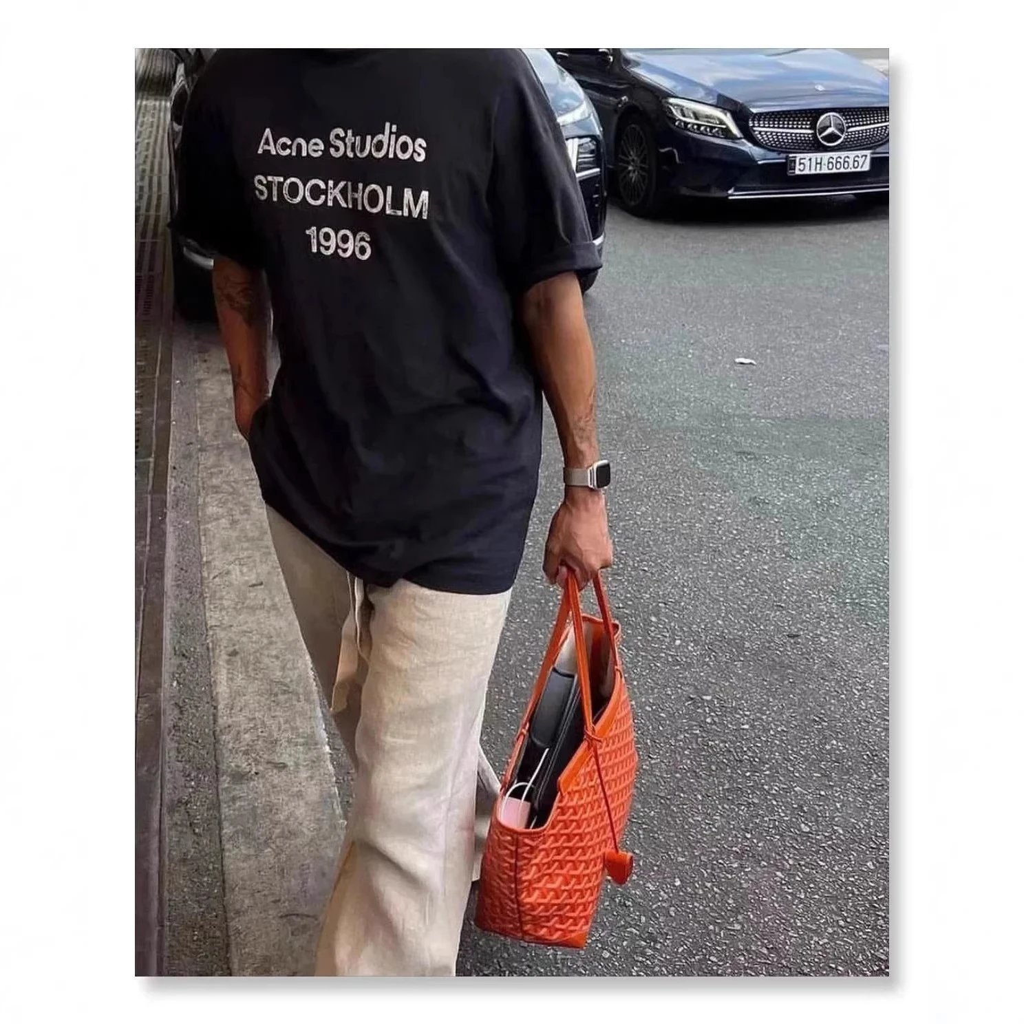 Acne Studios Stockholm 1996 Black Gray Oversized T-Shirt