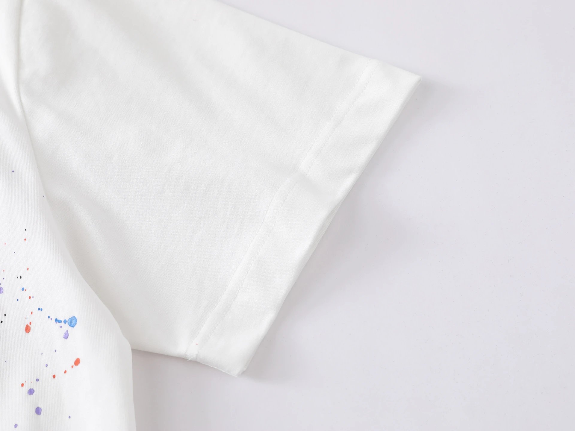 Design BangOuluo Splatter Print White T-Shirt T-Shirts - 11