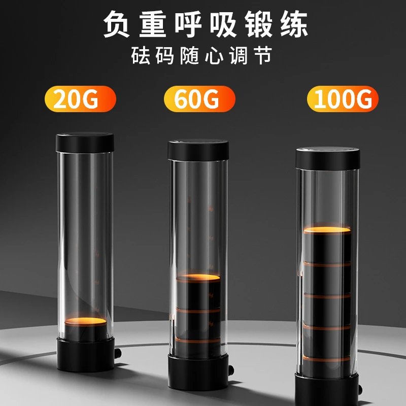 Respiratory Training Device Black Orange Fitness Breathing Trainer