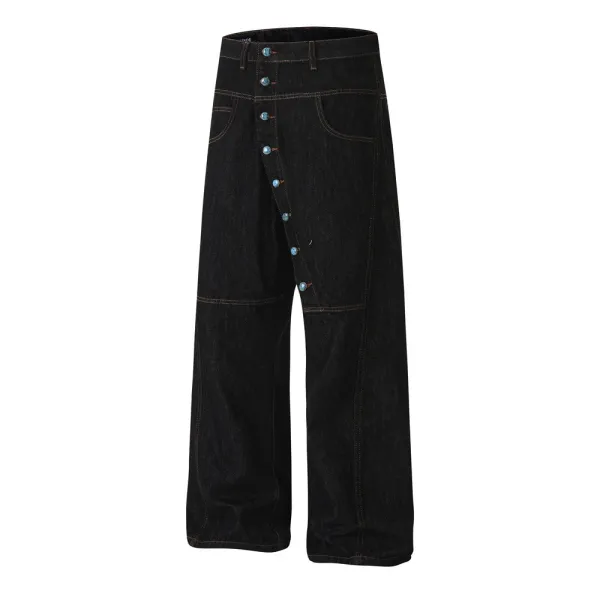 Design Riende Wide-Leg Denim Jeans Black Jeans - 4
