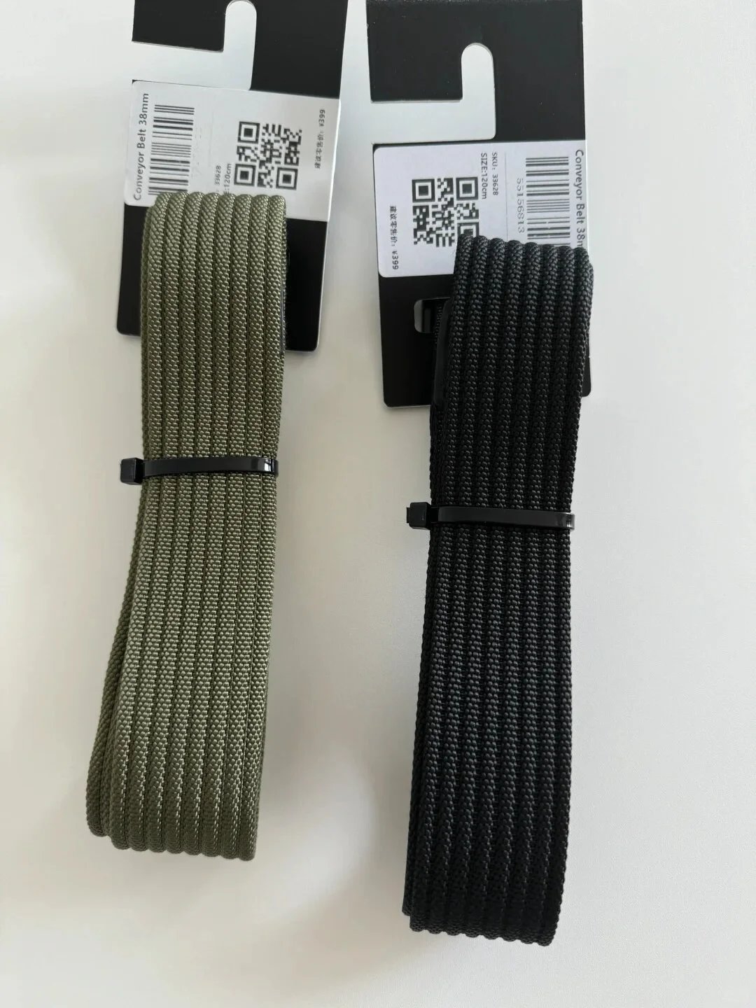 Design Conveyor Belt 38mm Olive Green Canvas Belt - 5
