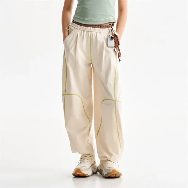 Design Baggy Cargo Pants Purple with Reflective Stitching - 14