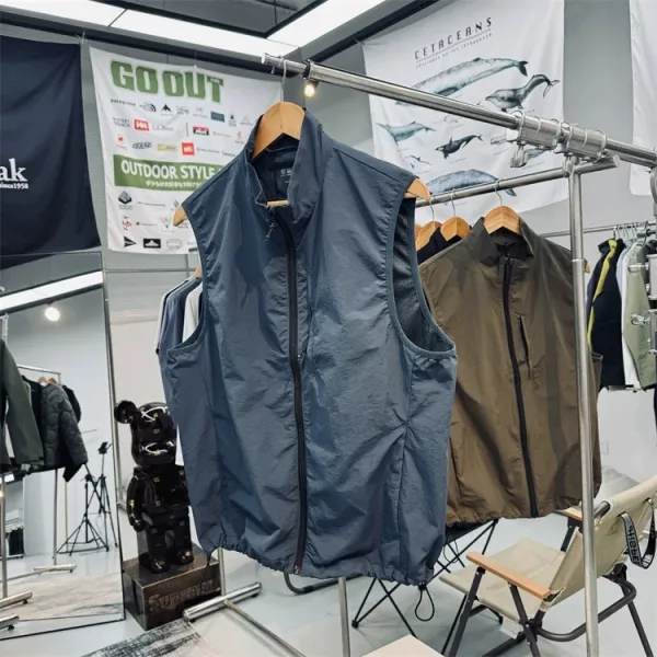 Design Cetaceans Outdoor Vest Khaki Vest Outerwear.vest - 3