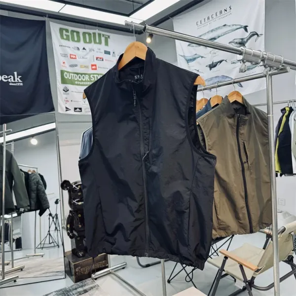 Design Cetaceans Outdoor Vest Khaki Vest Outerwear.vest - 7