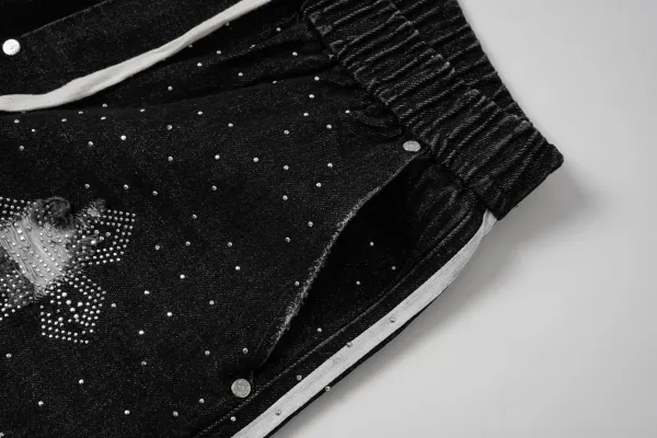 Chrome Hearts Cross Logo Denim Shorts Black - 9