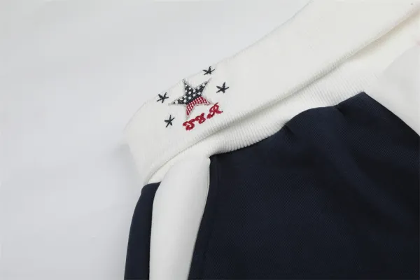 Adidas Originals Star-Striped Split Shorts Navy and White - 7