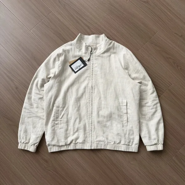 Design Minimalist Zip-Up Jacket Beige Outerwear - 11