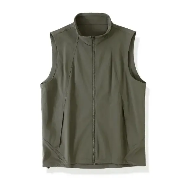 Design Lightweight Technical Vest Olive Green Vest Outerwear.vest - 8