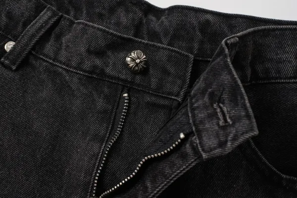 Chrome Hearts Cross Logo Denim Shorts Black - 33
