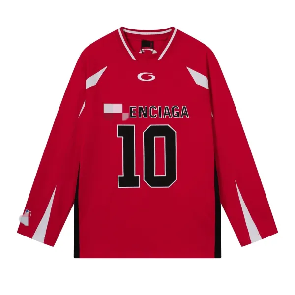 Balenciaga Enciaga 10 Red Long-Sleeve Jersey - 1