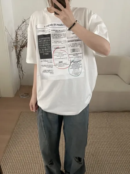 MM6 Maison Margiela Graphic Print White T-Shirt - 4