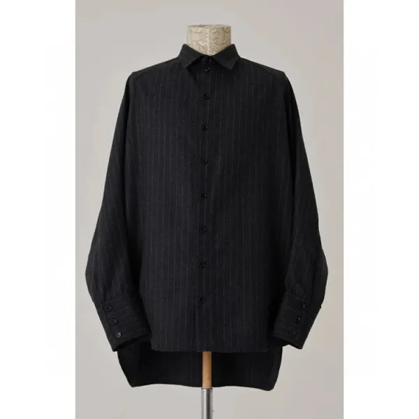 Needles Kimono Jacket Gray Pinstripe with White Rope Motif Outerwear - 6