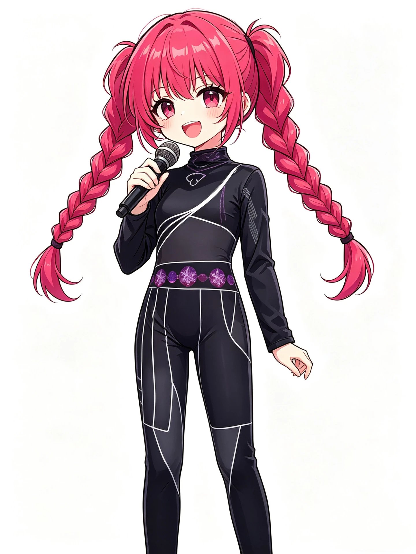 Design Performance Bodysuit Black with White Lines and Purple Crystal Belt Activewear - 9