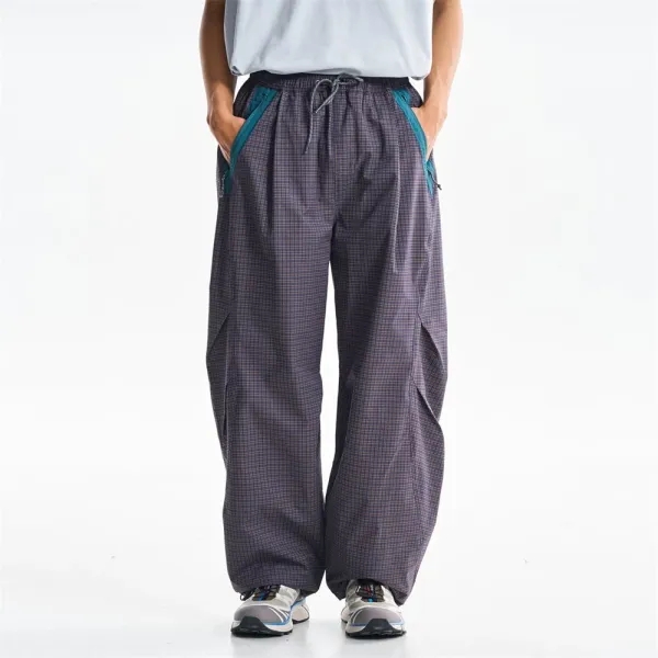 Design Utility Pants Navy with Purple Panel Accents - 5