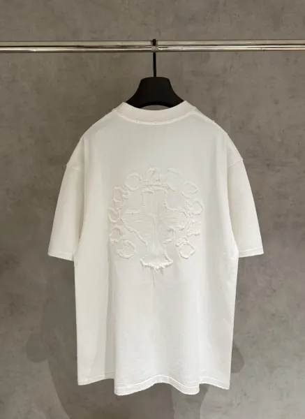 Chrome Hearts Cross Embroidered Distressed Black T-Shirt - 5