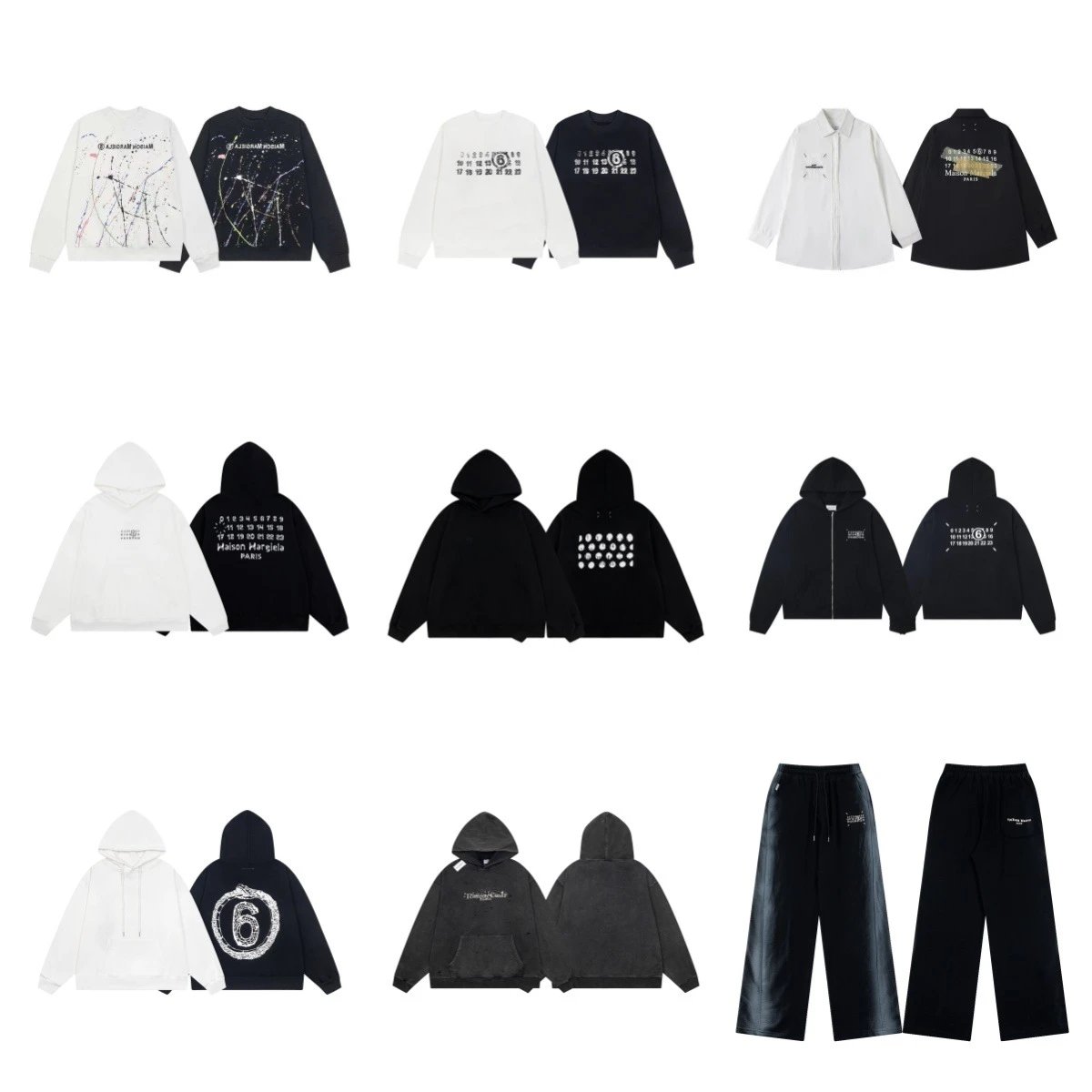 MM6 Maison Margiela Maison Margiela x MM6 Maison Margiela Paint Splatter and Numeric Print Hoodies, Sweatshirts, Jackets, and Pants Hoodie