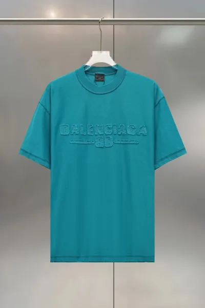 Balenciaga Embossed Logo T-Shirt Turquoise - 1