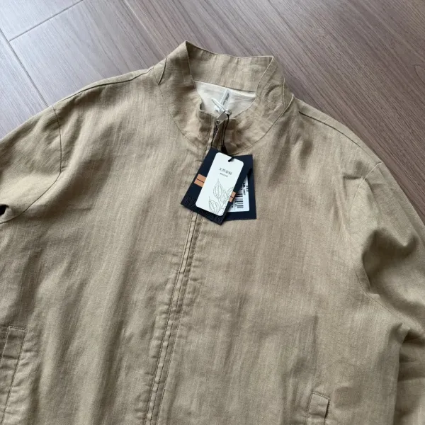 Design Minimalist Zip-Up Jacket Beige Outerwear - 10