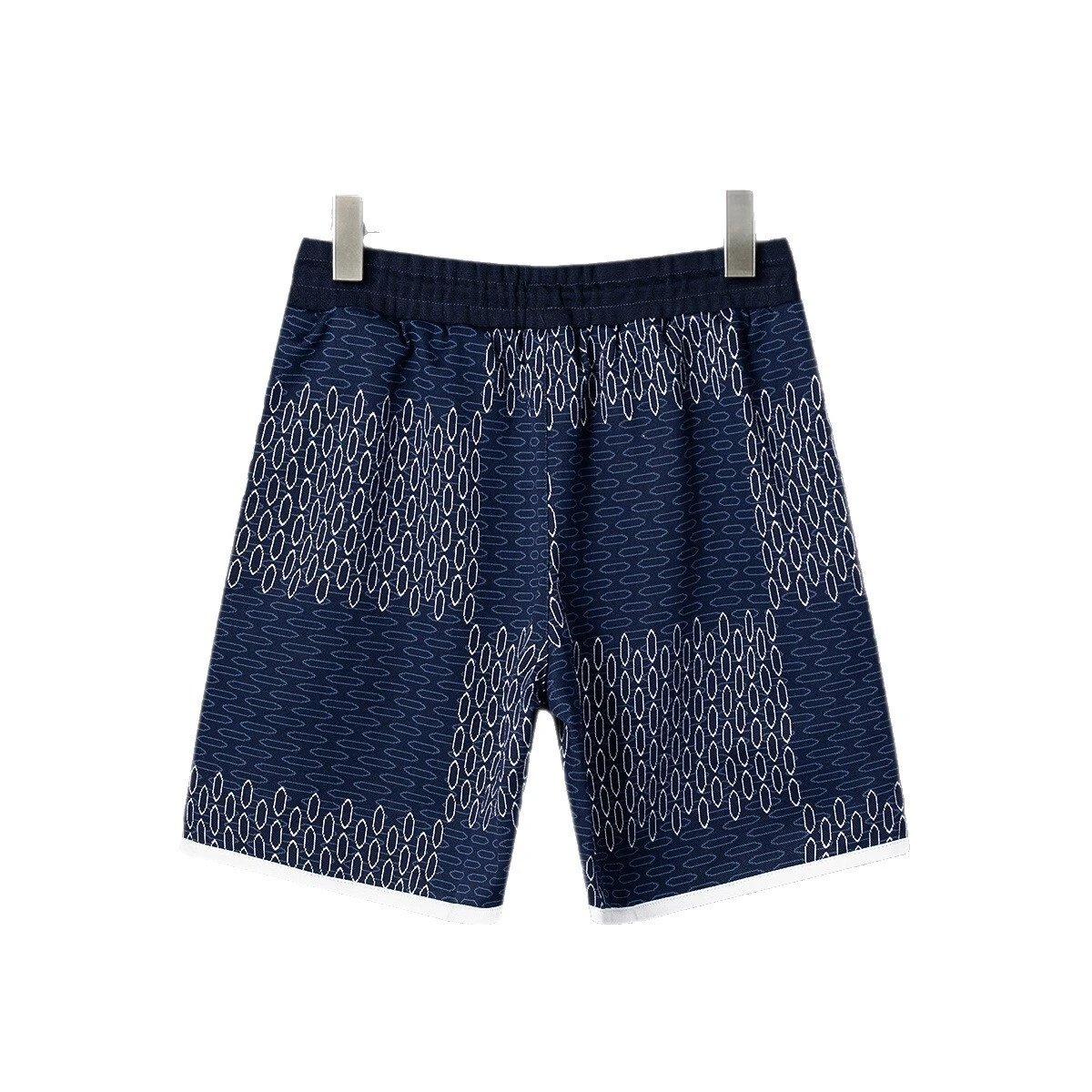 Patterned Swim Shorts Green Mint Blue Black White Geometric Print