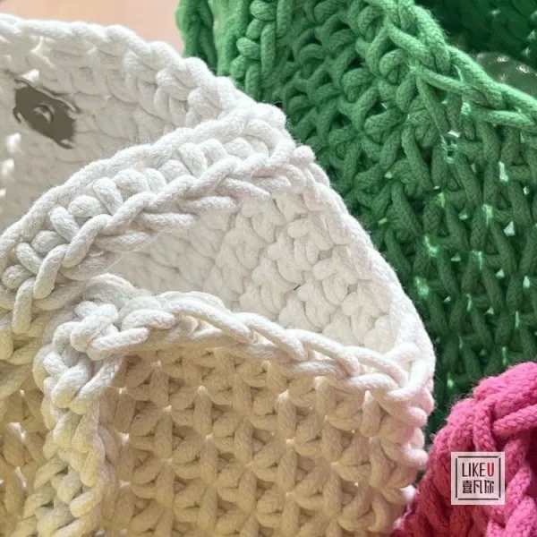 Design Handcrafted Crochet Tote Bag Green Tote Bag - 10
