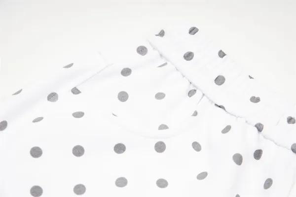 Design Polka Dot Cartoon Print Wide-Leg Sweatpants White - 8