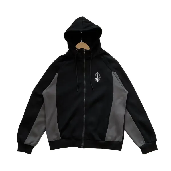 Design Track Jacket Black with Red Arrow Motif Outerwear - 48