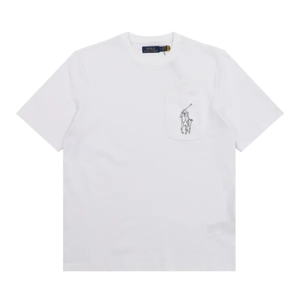 Polo Ralph Lauren Outline Pony Pocket T-Shirt Beige - 10
