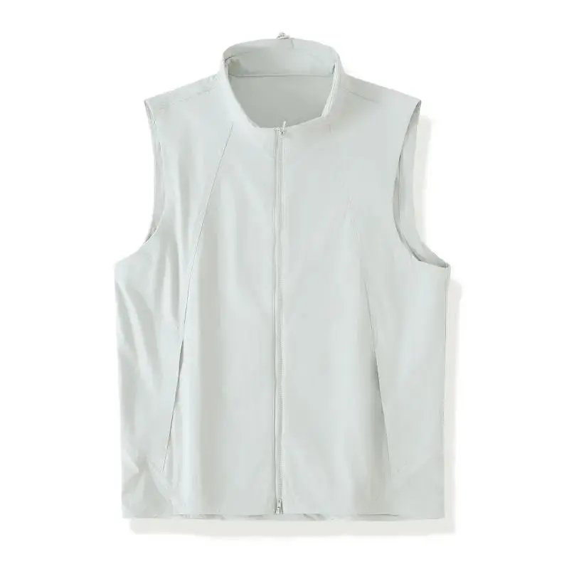 Design Lightweight Zip-Up Vest Light Gray Outerwear